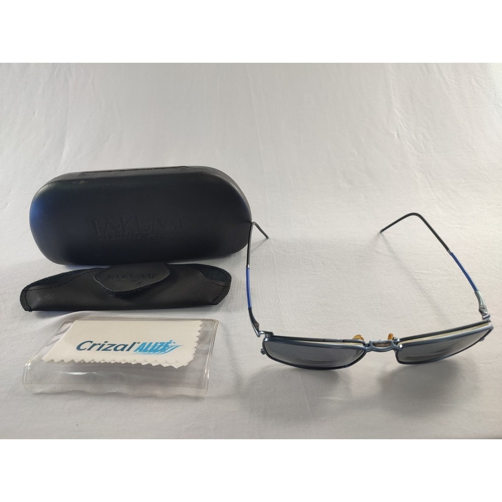 Takumi TK405 Blue Optical Frames‎ with Magnetic Sun Clip-On AS-IS Parts Only